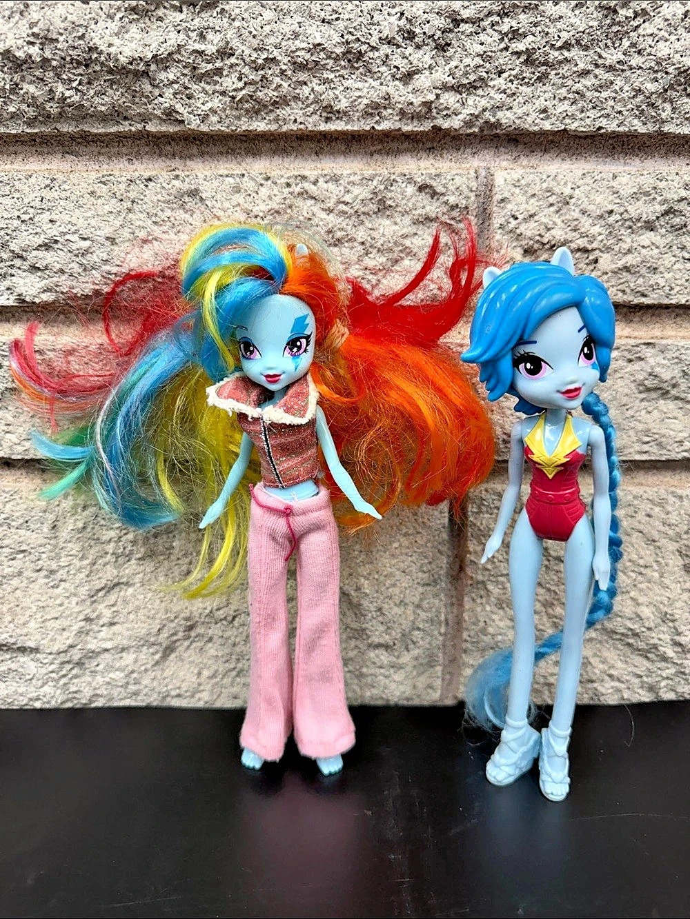 Hasbro My Little Pony Equestria Girls Dolls 2013 2014 Rainbow Hair Lot of 2
